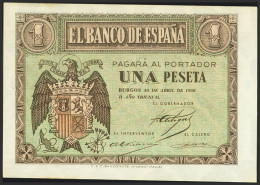 1 Peseta. 30 De Abril De 1938. Serie D. (Edifil 2023: 428a). Apresto Original.  - Andere & Zonder Classificatie