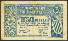JUNEDA (LERIDA). 50 Céntimos. 4 De Septiembre De 1937. (González: 8297). Inusua - Otros & Sin Clasificación