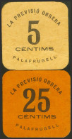 PALAFRUGELL (GERONA). 5 Céntimos Y 25 Céntimos. Noviembre De 1937. (González: 9 - Otros & Sin Clasificación