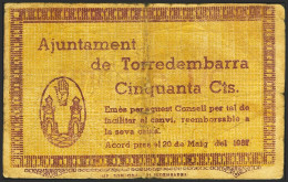 TORREDEMBARRA (TARRAGONA). 50 Céntimos. 20 De Mayo De 1937. (González: 10352).  - Andere & Zonder Classificatie