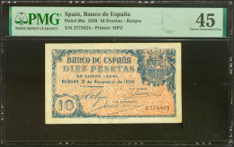 10 Pesetas. 21 De Noviembre De 1936. Sin Serie. (Edifil 2023: 418, Pick: 98a).  - Andere & Zonder Classificatie