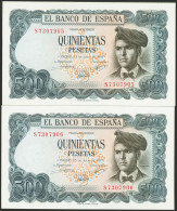 500 Pesetas. 23 De Julio De 1971. Pareja Correlativa. Serie S. (Edifil 2023: 47 - Other & Unclassified