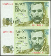 1000 Pesetas. 23 De Octubre De 1979. Pareja Correlativa. Serie N-A. (Edifil 202 - Andere & Zonder Classificatie