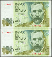 1000 Pesetas. 23 De Octubre De 1979. Pareja Correlativa. Serie P-F. (Edifil 202 - Andere & Zonder Classificatie