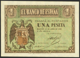 1 Peseta. 30 De Abril De 1938. Serie B. (Edifil 2023: 428a). Apresto Original.  - Otros & Sin Clasificación