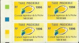 Taxes Pisicoles BASE - Année 1996 - Bloc De 4 Timbres - Pêche