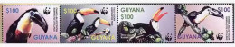 Guyana 2003 Rare And Endangered Bird Species, South American Toucan 4v - Autres & Non Classés