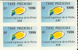 Taxes Pisicoles JEUNES - Année 1996 - Bloc De 4 Timbres - Fishing