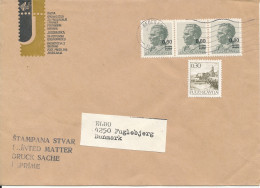 Yugoslavia Cover Sent To Denmark Overprinted Stamps - Covers & Documents