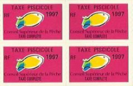 Taxes Pisicoles COMPLETE - Année 1997 - Bloc De 4 Timbres - Autres & Non Classés