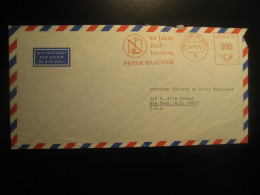 FRANKFURT 1970 To New York USA Book Shop Literature Peter Naacher Meter Mail Cancel Cover GERMANY - Covers & Documents