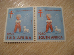 1960 TB Tuberculose Health Sante Christmas 2 Poster Stamp Vignette SOUTH AFRICA Label - Altri & Non Classificati