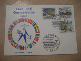 ESSEN 1967 Fair Restaurant And Hotel Industry Cancel Hard Blue Card GERMANY - Covers & Documents