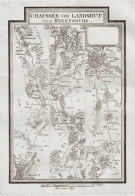 Chaussee Von Landshut Nach Regensburg - Landshut Regensburg Neufahrn Bayern Niederbayern Oberpfalz / Karte Map - Estampes & Gravures