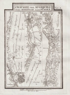 Chaussee Von Augsburg über Schongau Nach Füssen [Tab B] - Schongau Füssen Forggensee Bayern / Karte Map - Prints & Engravings