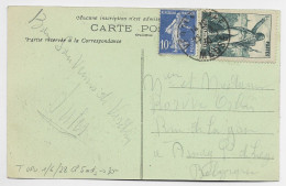 N° 314+279 CARTE 5 MOTS VERDUN MEUSE 1936 POUR BELGIQUE - 1921-1960: Modern Period