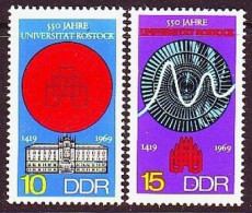 1969. DDR. 550 Years Rostock University. MNH. Mi. Nr. 1519-20 - Unused Stamps