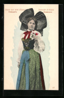 AK Elsässerin In Tracht Mit Blumen  - Costumes