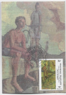 POLYNESIE 76FR CARTE MAXIMUM ARTISTE PEINTRE SEAMAN   PAPEETE 6 DEC 1995 - Maximum Cards