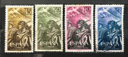 Lot De 4 Timbres Oblitérés Espagne 1956 - Gebraucht