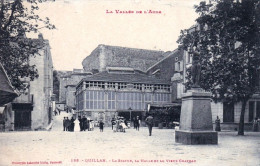 11 - Aude - QUILLAN - La Statue , La Halle Et Le Vieux Chateau - Autres & Non Classés