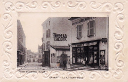 03 - Allier - GANNAT - La Rue Notre Dame - Tailleur - Librairie - Carte Gauffrée - Other & Unclassified