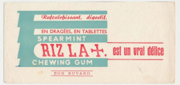 Buvard 22 X 10.4 Chewing Gum RIZ LA + Spearmint En Tablettes Ou Dragées - Sucreries & Gâteaux