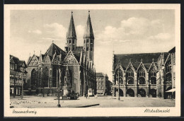 AK Braunschweig, Altstadtmarkt Mit Strassenbahn  - Tramways