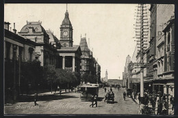 AK Melbourne, Swanson Street, Tramway, Strassenbahn  - Tramways