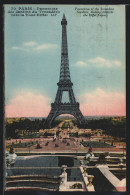 AK Paris, La Tour Eiffel, Eiffelturm, Panorama Of The Trocadero Gardens  - Other & Unclassified