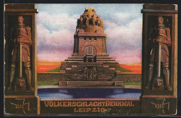 AK Leipzig, Völkerschlachtdenkmal Mit Statuen  - Monumenti