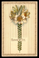 FANTAISIE - LYS - STYLE ART NOUVEAU - CARTE GAUFREE - Flowers