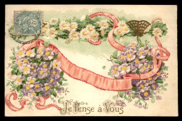 FANTAISIE - FLEURS - CARTE GAUFREE - Other & Unclassified