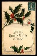 FANTAISIE - BONNE ANNEE - HOUX -  CARTE GAUFREE - New Year