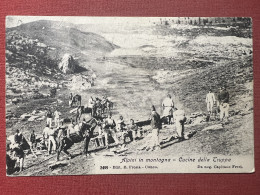 Cartolina Militare - Alpini In Montagna - Cucine Della Truppa - 1902 Ca. - Other & Unclassified