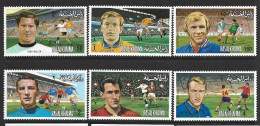 Ras Al Khaima 1972 Famous Soccer Players Set Of 6 MNH - Nuovi