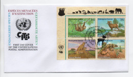 - FDC NATIONS UNIES / NEW YORK 2002 - Timbres ESPÈCES ANIMALES MENACÉES D'EXTINCTION - - FDC