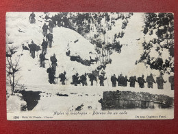 Cartolina Militare - Alpini In Montagna - Discesa Da Un Colle - 1904 - Autres & Non Classés