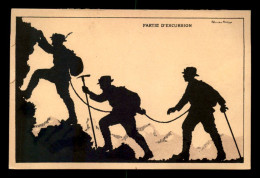 SUISSE - ILLUSTRATEUR FELICIEN PHILIPPE - SILHOUETTE - ALPINISTES - VOIR ETAT - Altri & Non Classificati