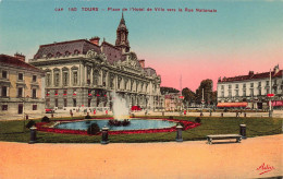 FRANCE - Tours - Place De L'hôtel De Ville Vers La Rue Nationale - Carte Postale Ancienne - Tours