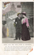 COUPLES - Venez Avec Moi Pour Fêter Le Printemps - Carte Postale Ancienne - Couples