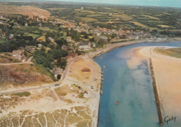 LA FRANCE VUE DU CIEL VUE GENERALE AERIENNE ET LE PORT CPSM 10X15 TBE - Carteret