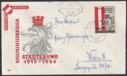 Österreich: 1965, Fernbrief In EF, Mi. Nr. 1196, 1,50 S. 50 Jahre Österreichischer Städebund,  EStpl. LINZ - FDC