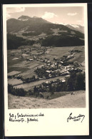 Foto-AK Hans Hruschka Nr.1361: Zell Im Zillertal, Blick Auf Zell Gegen Die Ahornspitze Und Die Gerlossteinwand  - Autres & Non Classés