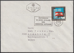 Österreich: 1965, Fernbrief In EF, Mi. Nr. 1197, 3 S. Österreich 10 Jahre Mitglied Der UNO,  EStpl. WIEN - FDC