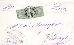 Regno D'Italia (1878) - Montebelluna, C1 Su Piego Con Testo Interno Per Vedelago - Marcophilia