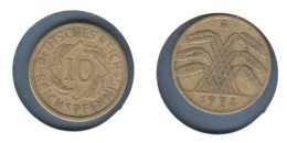 Allemagne 10 Reichspfennig 1924 A, KM# 33, Deutsches Reich, - 10 Rentenpfennig & 10 Reichspfennig