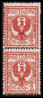 1901 - 1922. POSTE ITALIANE. 2 Cent. In Pair Hinged.  (Michel 75) - JF546121 - Ongebruikt