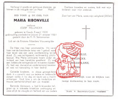 DP Maria Ribonville 52j. ° Gooik 1909 † Leuven 1961 X Jozef Hellinckx // Desamblanx Jacobs - Images Religieuses