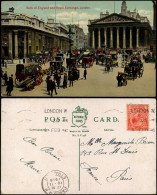 Postcard London Bank Of England And Royal Exchange, Kutschen 1916 - Other & Unclassified